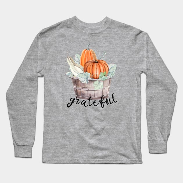 Grateful Pumpkins Long Sleeve T-Shirt by chrissyloo